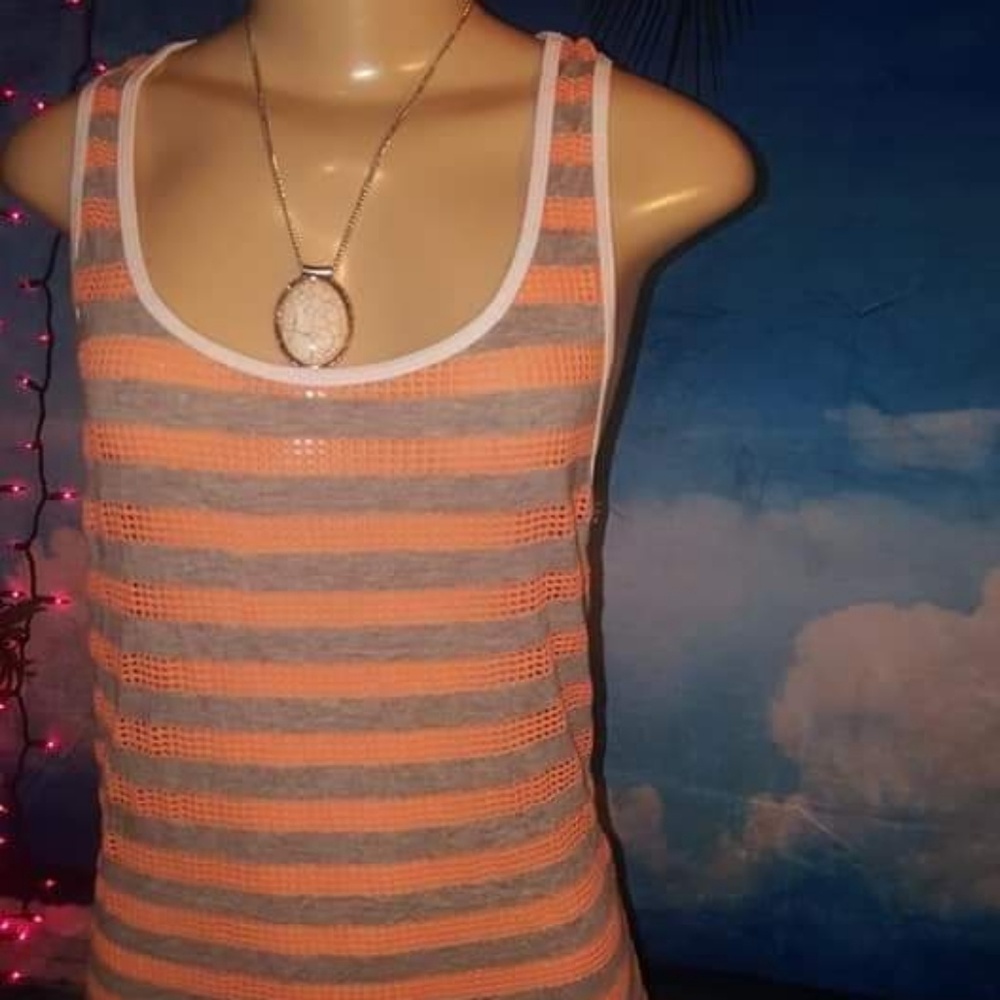 mesh racer back long tank